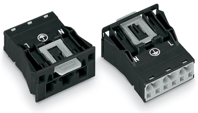 Wago 770-713 Connecteur Snap In 3 Pôles 4mm² Noir - 770-713 [2 Pièces]