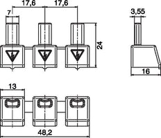Eaton Protection De Contact De Barres 3 Broches - 104904 [2 Pièces]