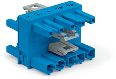 Wago 770-618 Connecteur De Distribution 5 Pôles 3 Voies Bleu - 770-618