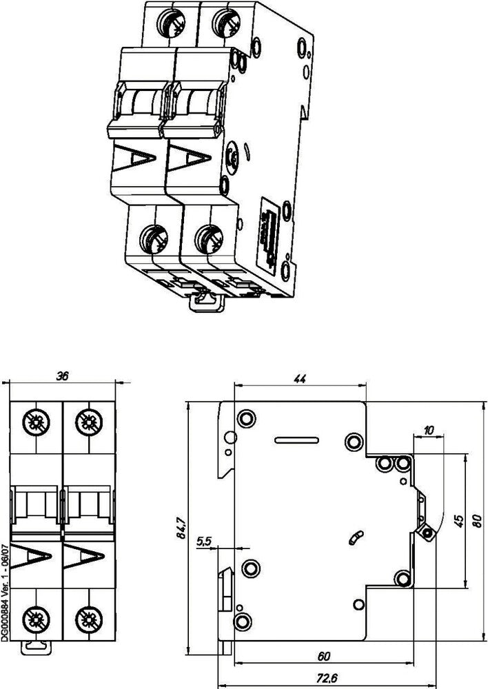 Eaton Faz-B25/2 Mcb Industriel 25A 2P B-Caractéristique - 278736