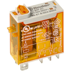 Relais Industriel Finder 16A 24VAC Avec LED Et Bouton De Test - 46.61.8.024.0054