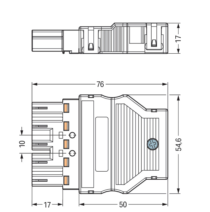 Wago Winsta Midi 770-315 Connecteur 5 Pôles Avec Protection Contre La Traction - 770-315