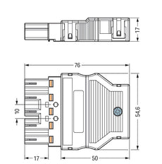 Wago Winsta Midi 770-315 Connecteur 5 Pôles Avec Protection Contre La Traction - 770-315