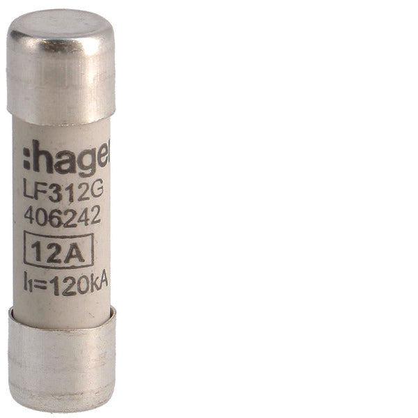 Fusible Cylindrique Industriel 12A 500V 10x38mm - LF312G [10 Pièces]