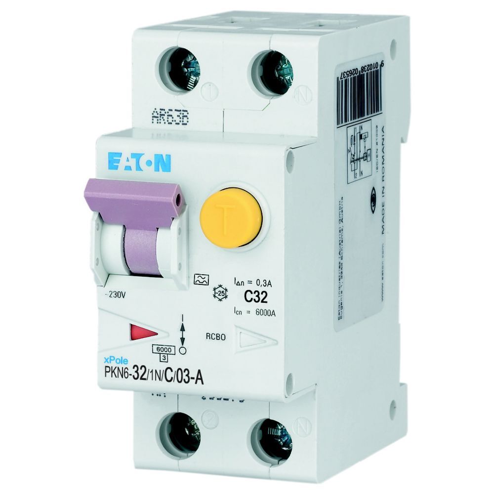 Eaton PKN6 32A 300mA Disjoncteur RCBO 1P+N - 236739