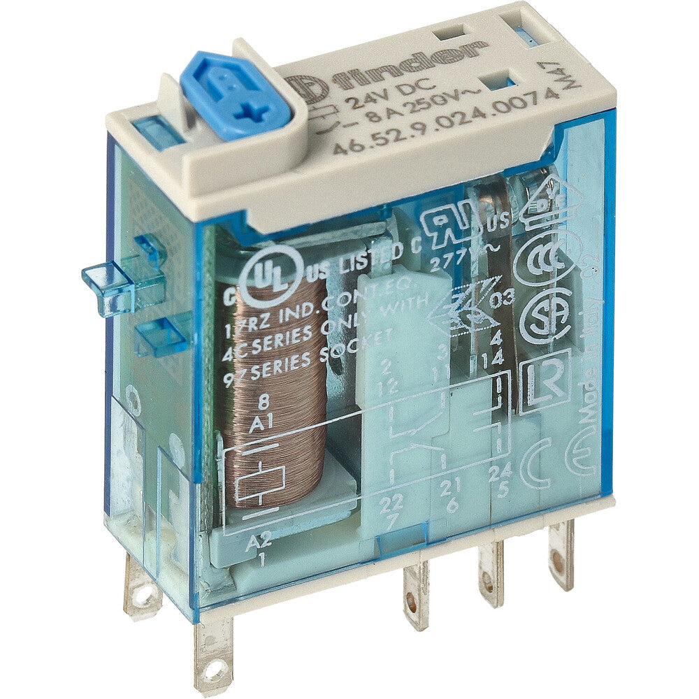 Finder 46.52 Relais Industriel 8A 24VDC Double CO - 46.52.9.024.0074