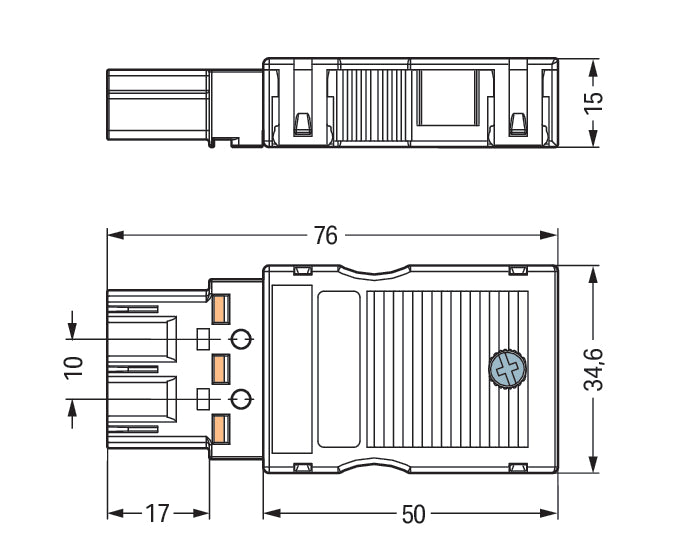 Wago 770-113 Connecteur Mâle 3 Pôles Avec Protection Contre La Traction - 770-113 [2 Pièces]