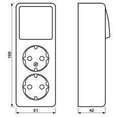 Jung Ap600 Combiné De Prise Double Blanc - 626A