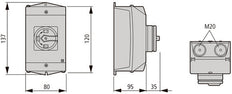 Eaton T0 8 Pôles 20A Interrupteur Principal En Surface - 207164