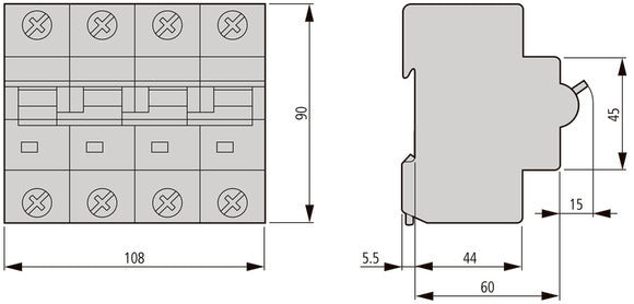 Eaton AZ-4-C80 Disjoncteur MCB 4 Pôles 80A - 211802