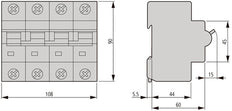 Eaton AZ-4-C80 Disjoncteur MCB 4 Pôles 80A - 211802
