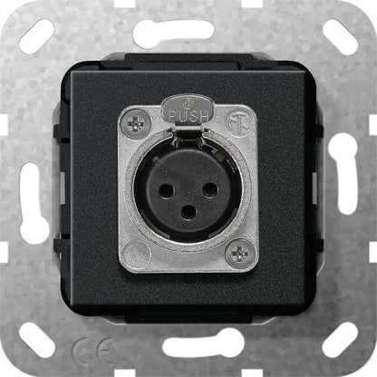 Gira D-Series Prise XLR Élément De Base Noir Mat - 566710