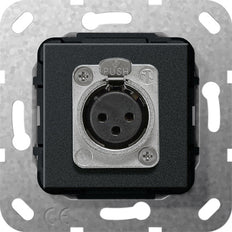 Gira D-Series Prise XLR Élément De Base Noir Mat - 566710