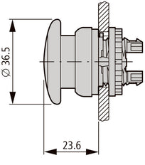 Eaton RMQ-Titan M22-DRP-R Bouton Poussoir Champignon D'Urgence - 216745 [5 Pièces]