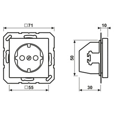 Jung AS500 Prise Murale 16A Avec Contact De Protection - A1521NBFSWM