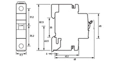 DLS 6I Disjoncteur Monopolaire 16A C-Courbe 10kA - 09916203