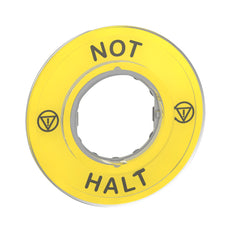 Plaque De Légende D'arrêt D'urgence 60mm Jaune Pas Arrêt - ZBY9220 [2 Pièces]