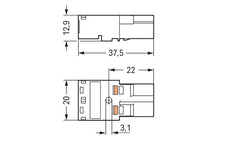 Wago Connecteur Mâle À 2 Pôles 4.00mm Rose - 770-292/082-000 [100 Pièces]