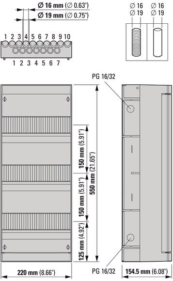 Eaton Medusa Flex 3Phases 10Group Tableau De Distribution - 2098031