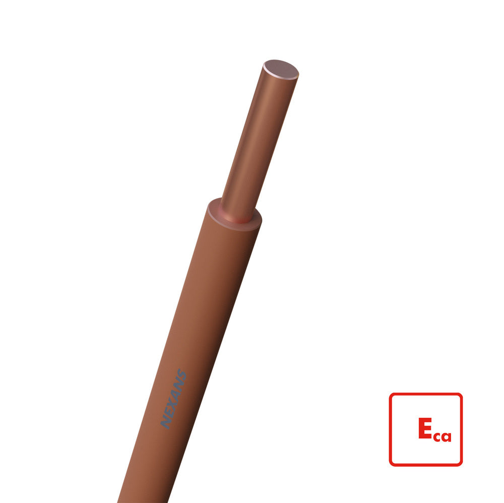 Nexans H07V-U 6mm² Fil D'Installation Marron Eca - 10533300 [100 Mètres]