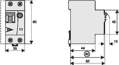 4A 30mA RCBO Circuit Breaker C-Characteristic 10kA - 170615