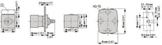 Eaton T0 20A Flush Mount Changeover Switch 4 Contact IP65 - 011396