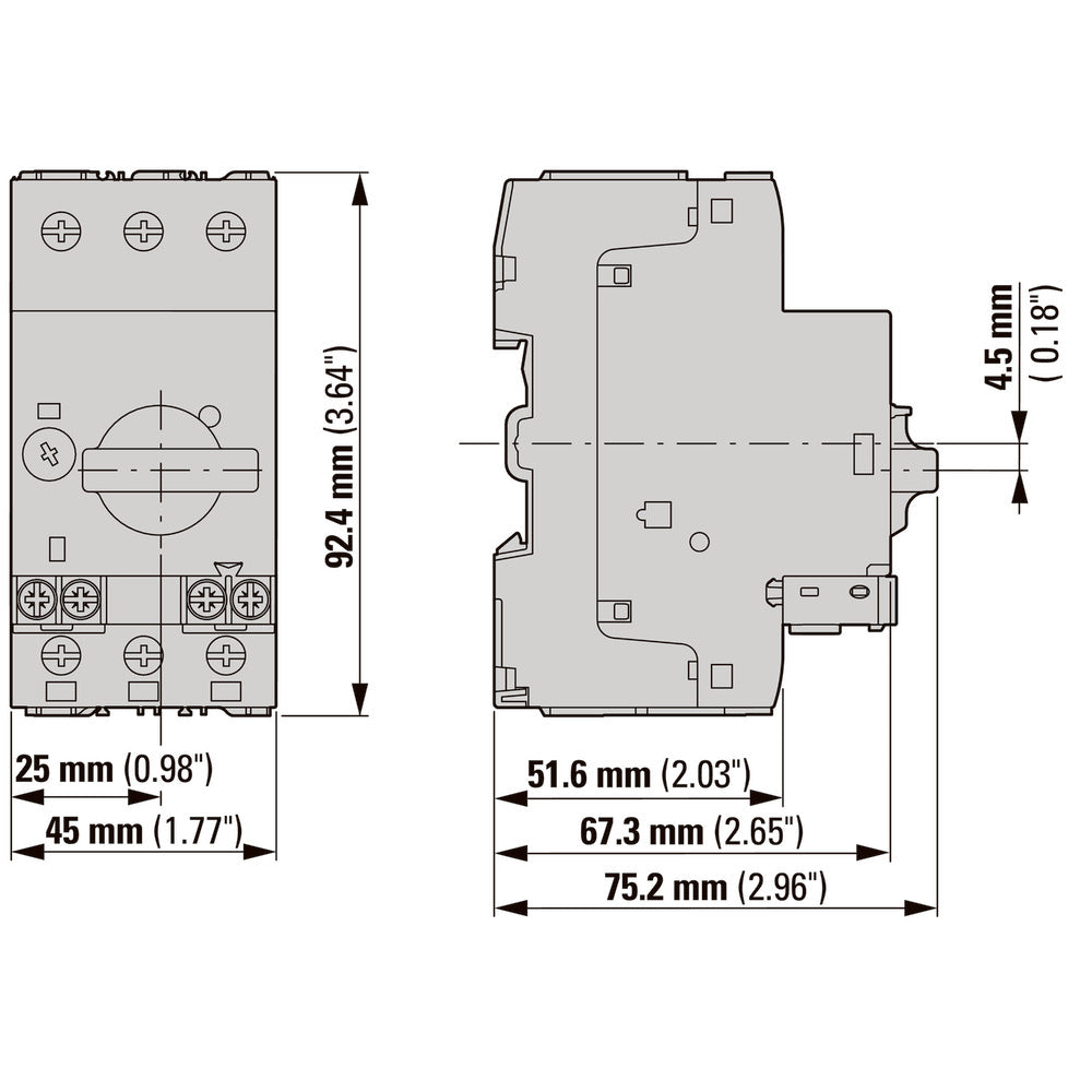Bloc De Contact Auxiliaire Standard Eaton 1NO 1NC Montage Frontal - 208277