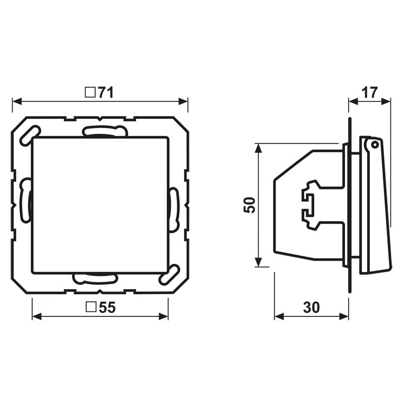 Jung A500 Wall Socket With Protection Cover IP44 16A Black - A1520NBFKIKLSWM