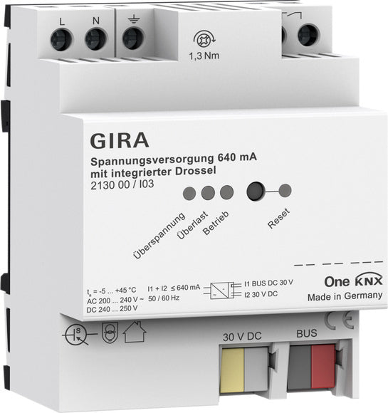 Gira One KNX Power Supply 640mA With Integrated Choke - 213000