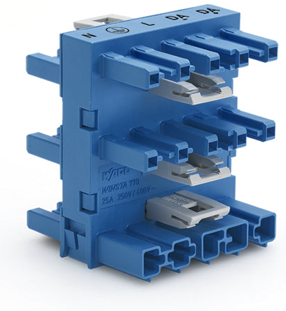 WAGO WINSTA MIDI Connecteur De Distribution À 5 Voies Bleu - 770-1947