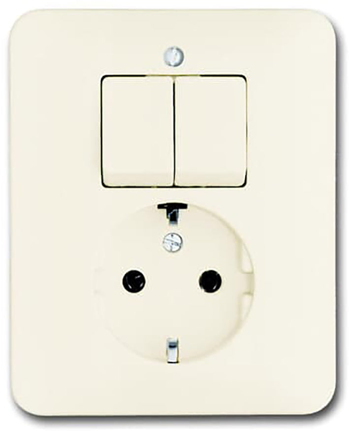 ABB Busch-Jaeger SI Prise Combinée Avec Interrupteur Crème - 2CKA001611A0011