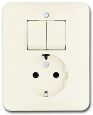 ABB Busch-Jaeger SI Prise Combinée Avec Interrupteur Crème - 2CKA001611A0011