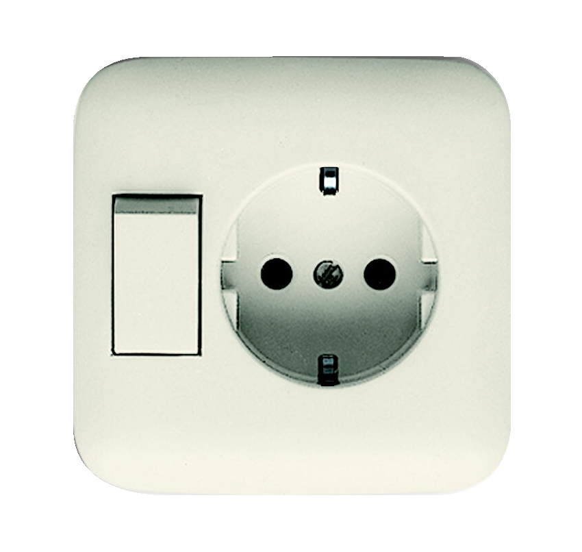ABB Busch-Jaeger SI Prise Combinée Avec Interrupteur Crème - 2CKA001611A0110