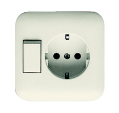 ABB Busch-Jaeger SI Prise Combinée Avec Interrupteur Crème - 2CKA001611A0110