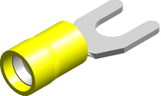 Terminal À Fourche Isolé En Pvc M4 4.0-6.0mm Jaune - Ce020302 [100 Pièces]
