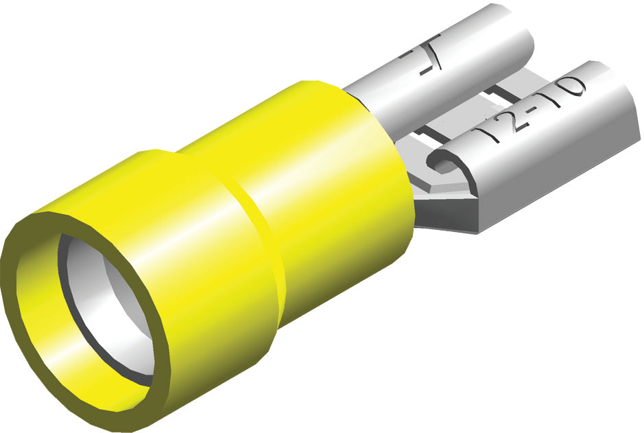 Connecteur À Lame Isolé En PVC 4.0-6.0mm² Jaune - CE080301 [100 Pièces]