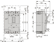 Eaton NZM3 4-Pôles 630A Disjoncteur 50kA IEC - 191489