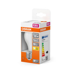 OSRAM LED Classique A40 E27 4.9W 2700K Ampoule Givrée - 4058075127319 [2 Pièces]
