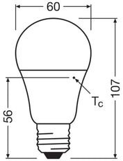 OSRAM LED Classique A40 E27 4.9W 2700K Ampoule Givrée - 4058075127319 [2 Pièces]