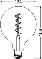 OSRAM Vintage 1906 Globe LED E27 4W Dimmable Or - 4058075270008