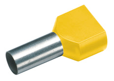 Ferrule À Deux Fils 2x6mm² Jaune 14mm DIN Isolé - 182480 [100 Pièces]