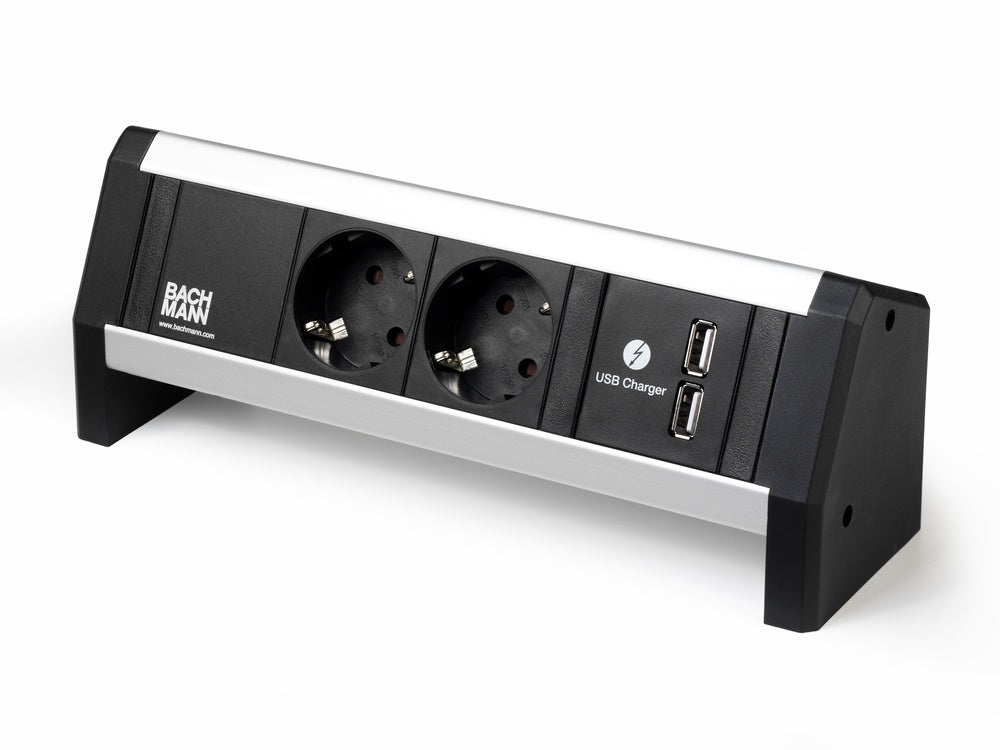 Bachmann Prise De Courant De Bureau 2 Ac + 2 Usb Avec Support À Pince - 55.40.244