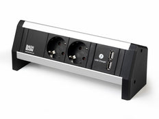 Bachmann Prise De Courant De Bureau 2 Ac + 2 Usb Avec Support À Pince - 55.40.244