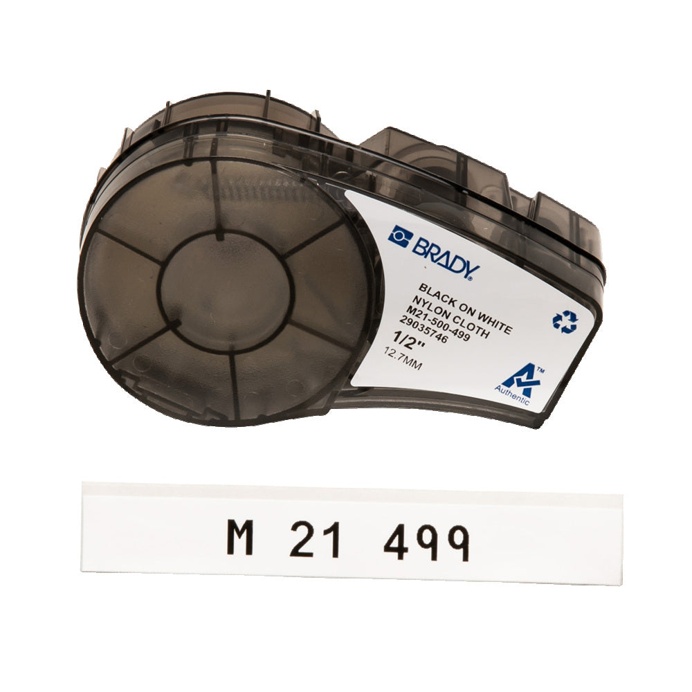 Brady M21 B499 Ruban D'Étiquettes En Nylon 12.7mm X 4.8m Noir Blanc - 110894
