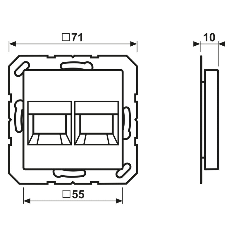 Jung AS500 Dual RJ45 Cover Plate White - A1569-2BRWW