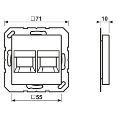 Jung AS500 Dual RJ45 Cover Plate White - A1569-2BRWW