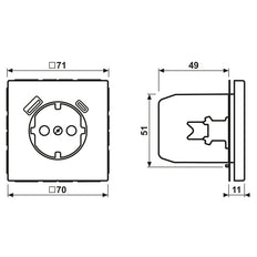 Prise Murale Antique En Laiton Jung Avec Ports USB A Et C - ME1520-15CAAT