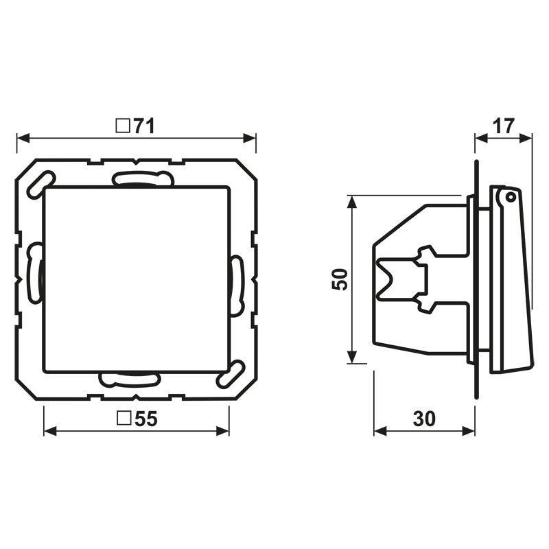 Prise Murale Jung A500 16A 250V IP44 Avec Capot De Sécurité - A1520BFKIKLSWM