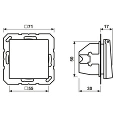 Prise Murale Jung A500 16A 250V IP44 Avec Capot De Sécurité - A1520BFKIKLSWM