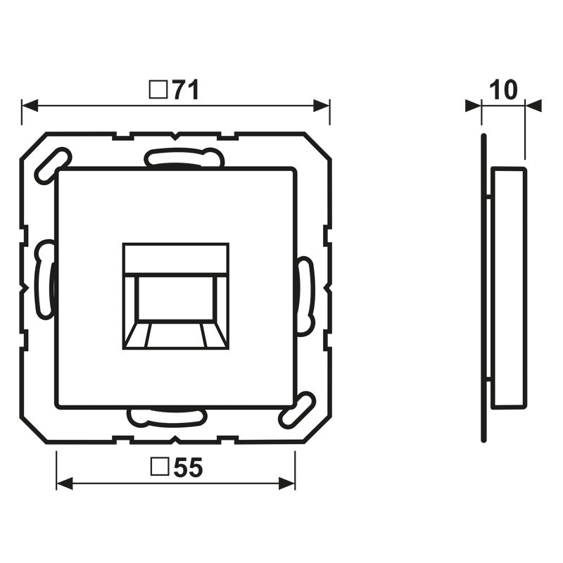 Jung A500 RJ45 Network Jack Cover Plate Black - A1569-1WESW
